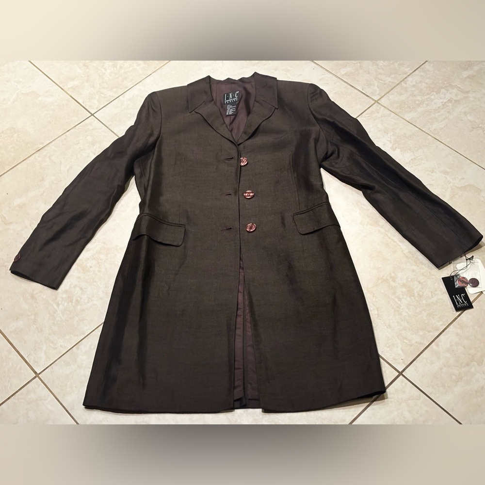 INC International Concepts Dark Brown Blazer